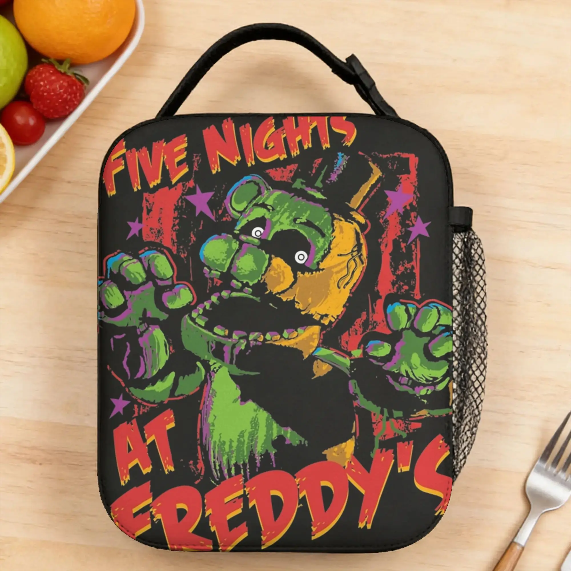 FNAF At Freddys Lunch Bag Outdoor Picnic Portable Zipper Lunch Box For Child  Waterproof Custom Cooler Bag