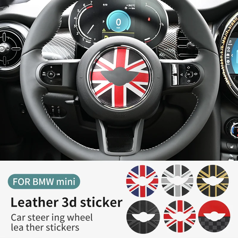 Car Steering Wheel Sticker For Mini Cooper R55 R56 R57 R60 R50 R52 R53 F56 F54 F60 PU Leather Stickers Interior Car Accessories