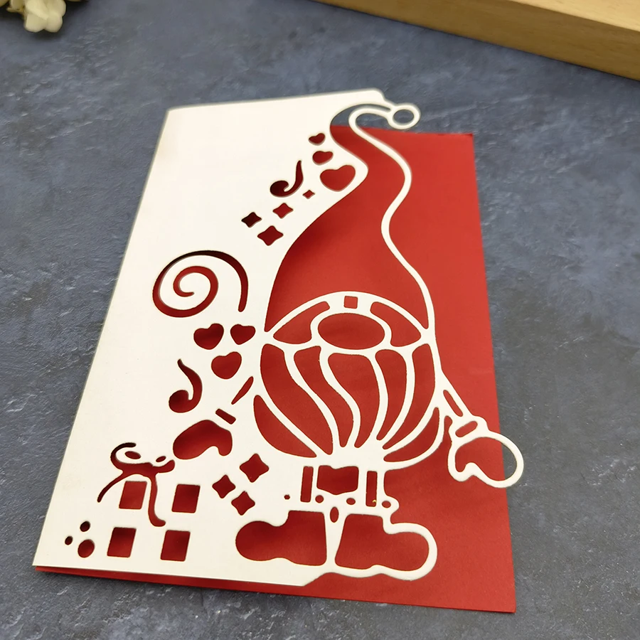 2023 New Christmas Dwarf Snowman Cover Background Metal Cutting Dies for Scrapbook Card Making Knife Mould Blade Punch Stencil