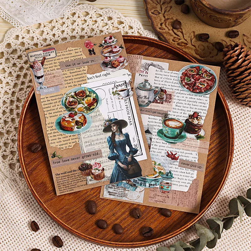 Sticker Pack 6pcs/bag Food Theme Sticker Pack Handbook DIY Scrapbook & Diary Decoration Sticker Pack