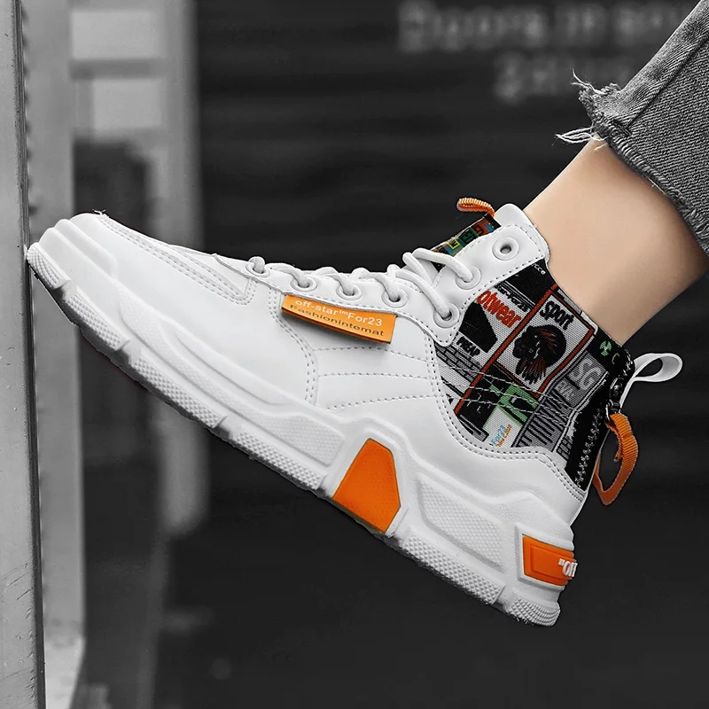 Brand Kids High Top Sneakers Trendy Children Non-slip Basketball Shoes Boys Cool Street Outdoor Comfortable Sports Tennis Shoes