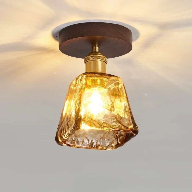 American Vintage Style Corridor Balcony Ceiling Light Simplicity Creative Wooden Designe Atmosphere LED Home Accessories Fixture