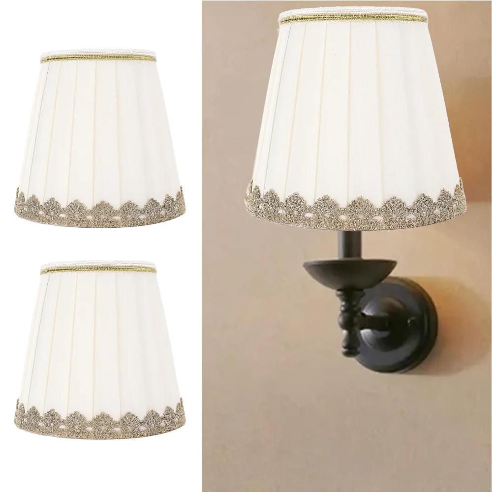 

6PCS Unique Fabric Lampshade Clip On Design 4.9 inch Height Lamp Cover Chandelier Lamp Shades Floor Lamp
