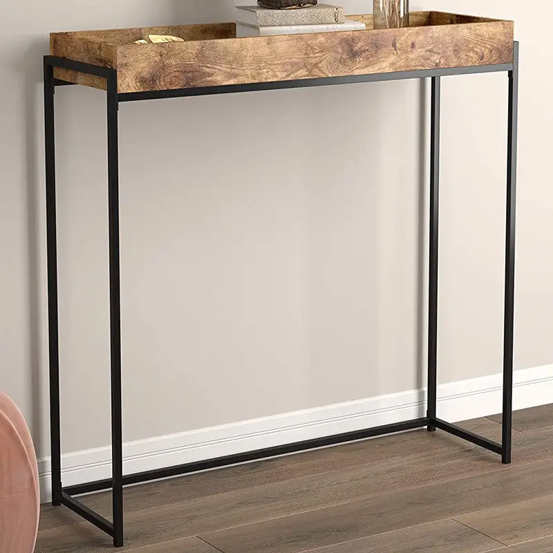 New Chinese style solid wood entrance table living room entrance cabinet art against the wall table