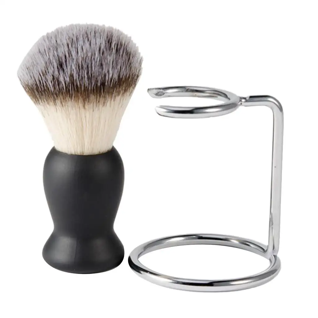 Escova de barbear e suporte/suporte de escova de liga de ferro para todos os homens em todos os tipos de pele