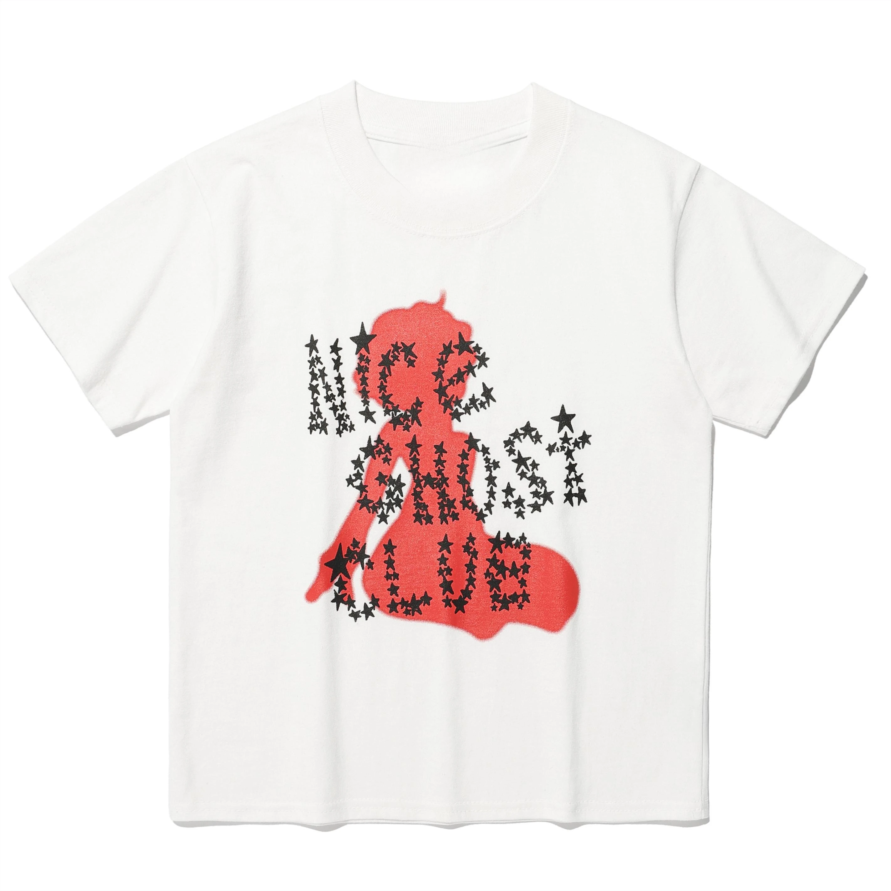 

Korean Direct Mail Niceghostclub NGC Elf Girl Star Letter Short-sleeved T-shirt, Korean Style Casual Same Style T-shirt Street
