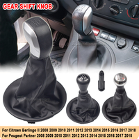 Manual 5 Speed Gear Shift Knob Gaiter Boot Cover Shifter Lever Handle Stick For Citroen Berlingo II Peugeot Partner 2008-on