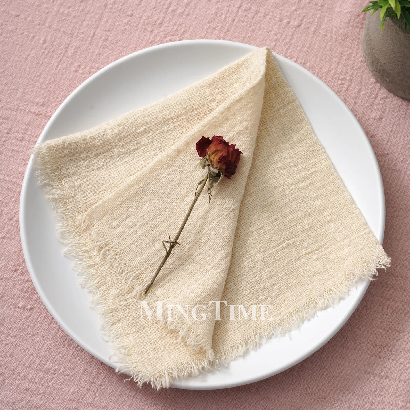 10pcs 32x32cm Cloth Napkins Cotton Gauze Retro Burr Table Napkin Vintage Tea Towel for Wedding Party Home