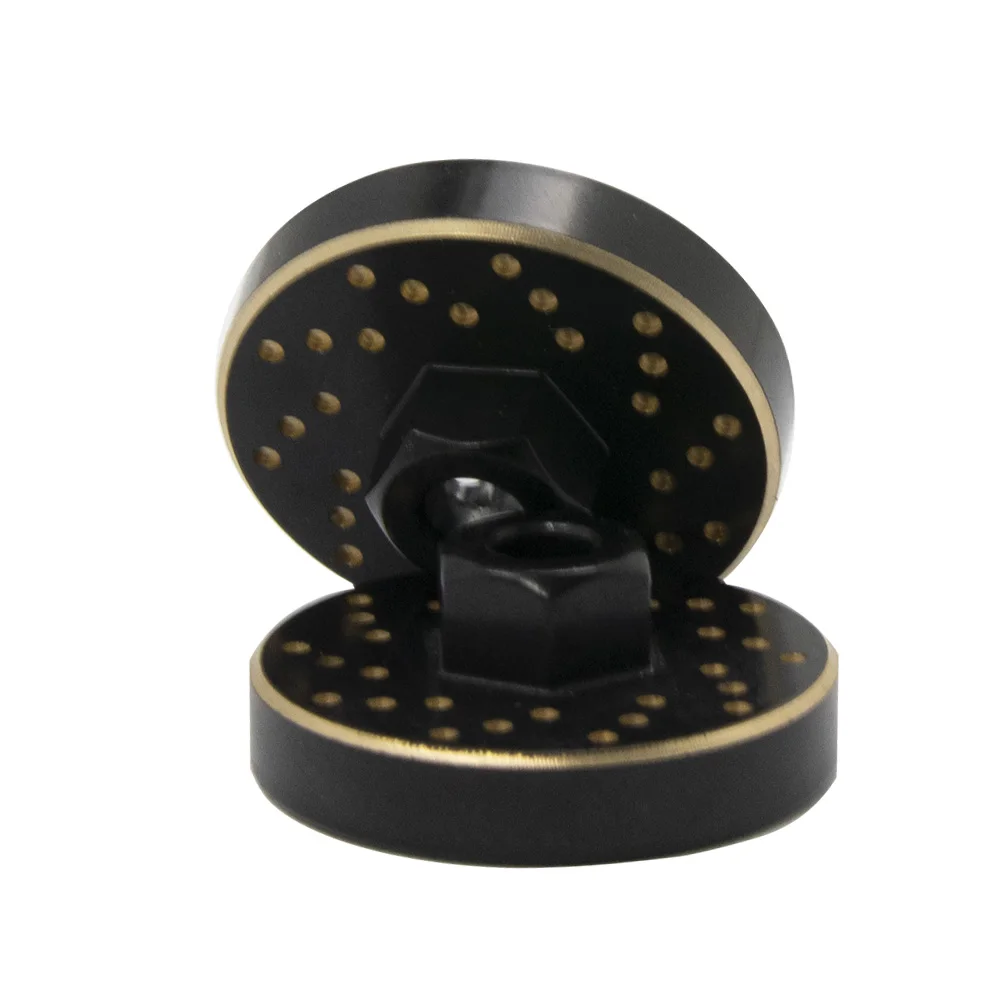 2ชิ้นล้อ AS Roda depan ทองเหลืองอะแดปเตอร์ฮับหกเหลี่ยมดิสก์เบรกถ่วงน้ำหนักสำหรับ TRX4M TRX4-M 1/18รถตีนตะขาบ RC ชิ้นส่วนอัพเกรด