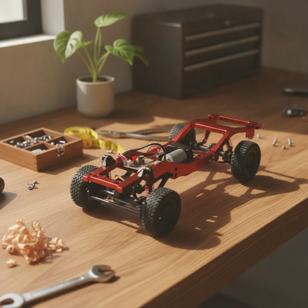 Metal Chassis Frame with Screws Lightweight RC Car Frame Heavy-Duty Crash-Resistant for Hobbyists, Upgrades, Modifications