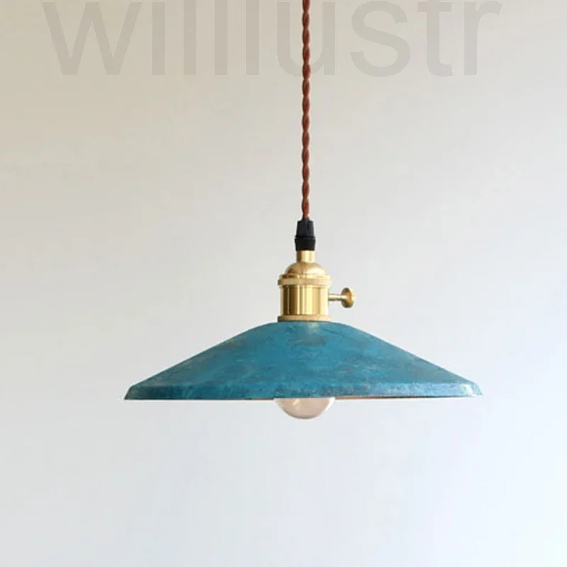 Antique Copper Pendant Lamp Vintage Suspension Light for Restaurant Hotel Office Loft Dinning Room Hanging Ceiling Chandelier