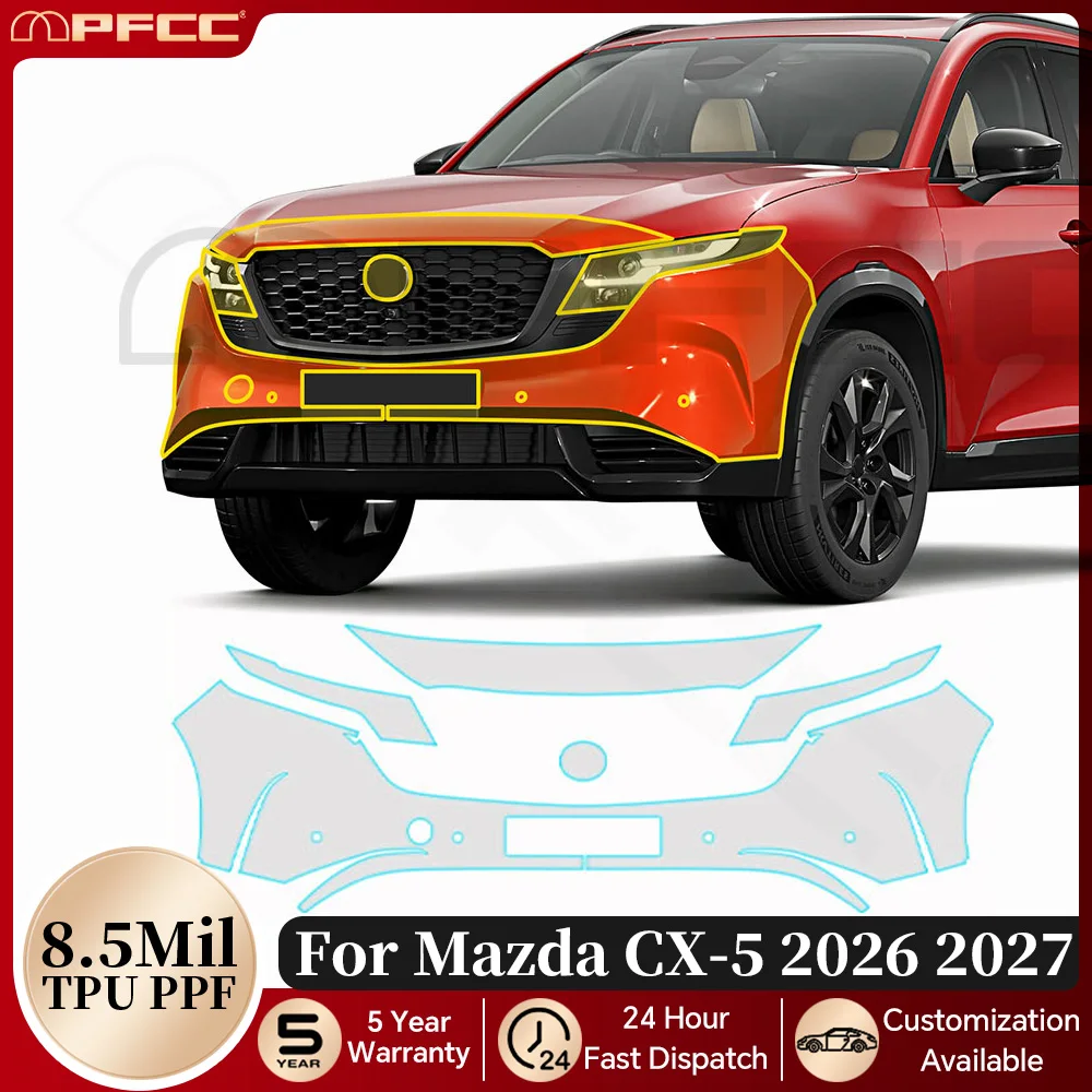 For Mazda CX-5 2026 2027 Pre-cut TPU Car Paint Protection Film Anti-scratch Car Clear PPF Resistant Repairable Invisible Cover
