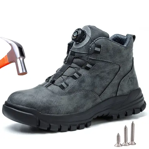 Size 47 48 Men Work Safety Boots Anti smashing Anti puncture Steel Toe Work Shoes Security Protective Safety Shoes Footwear