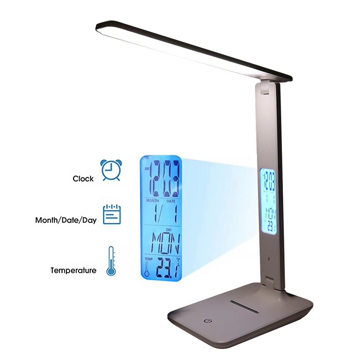 

Desk Lamp LED Eye Protection Dimmable Alarm Clock Touch Control Table Light Bedroom Office Supplies Comfortable Room Lighting