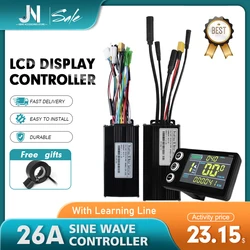 Three-Mode 26A Sine Wave Controller with Learning Line With LCD Display For 500W 750W Electric Bicycle Motor Conversion Parts