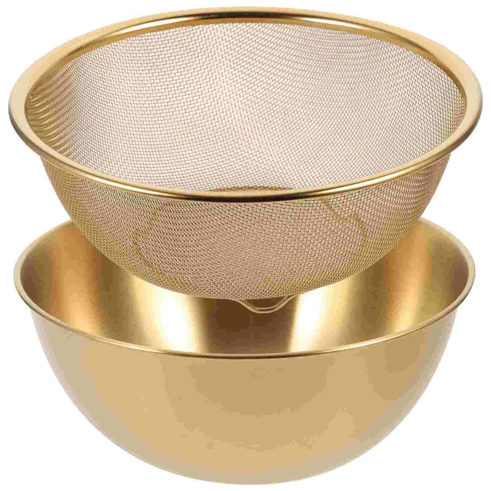 

Sieve Stainless Steel Drain Basket Strainer Fine Mesh Colander Clean Golden Rice Cleaner