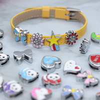 10PCS/lot 8MM Alloy Cheer Eagle Strawberry Rainbow Frog Slide Charm Fit For 8mm DIY Leather Bracelet Keychains Phone straps