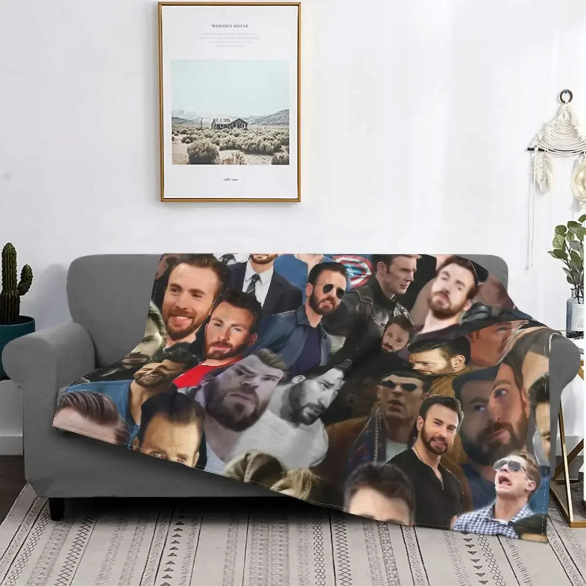 Chris Evans Blanket Fleece Flannel Summer Breathable Super Warm Ultra-Soft Chris Evans Throw Blankets For bed Bedspread