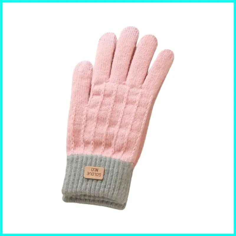 

Симпатичные утолщенные перчатки для девочек и женщин, рождественский подарок с пятью пальцами, зимние принадлежности