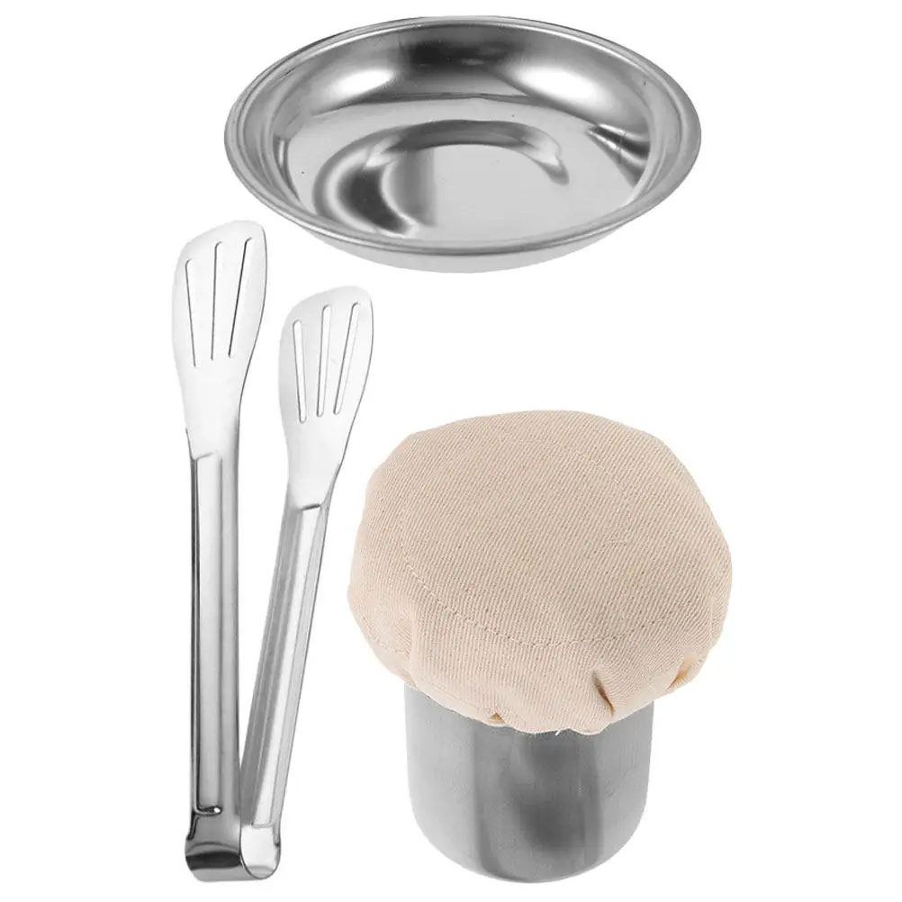 1Set Chinese Pancake Oil Brush and Stainless Steel Food Tong Multifunctional Cooking Tool Convenient Oil Wiper for Home