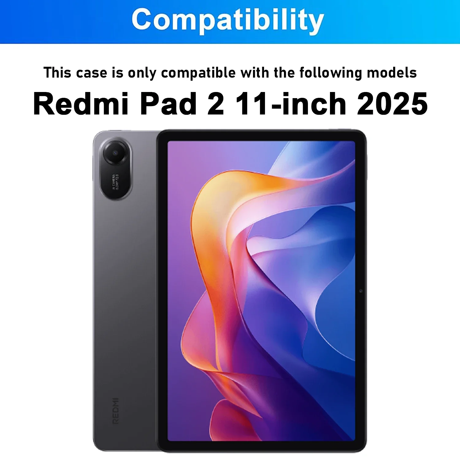 Case for Xiaomi Redmi Pad 2 Case, Keyboard Cover For Redmi Pad 2 11-inch Wireless Bluetooth Removable Keyboard Case