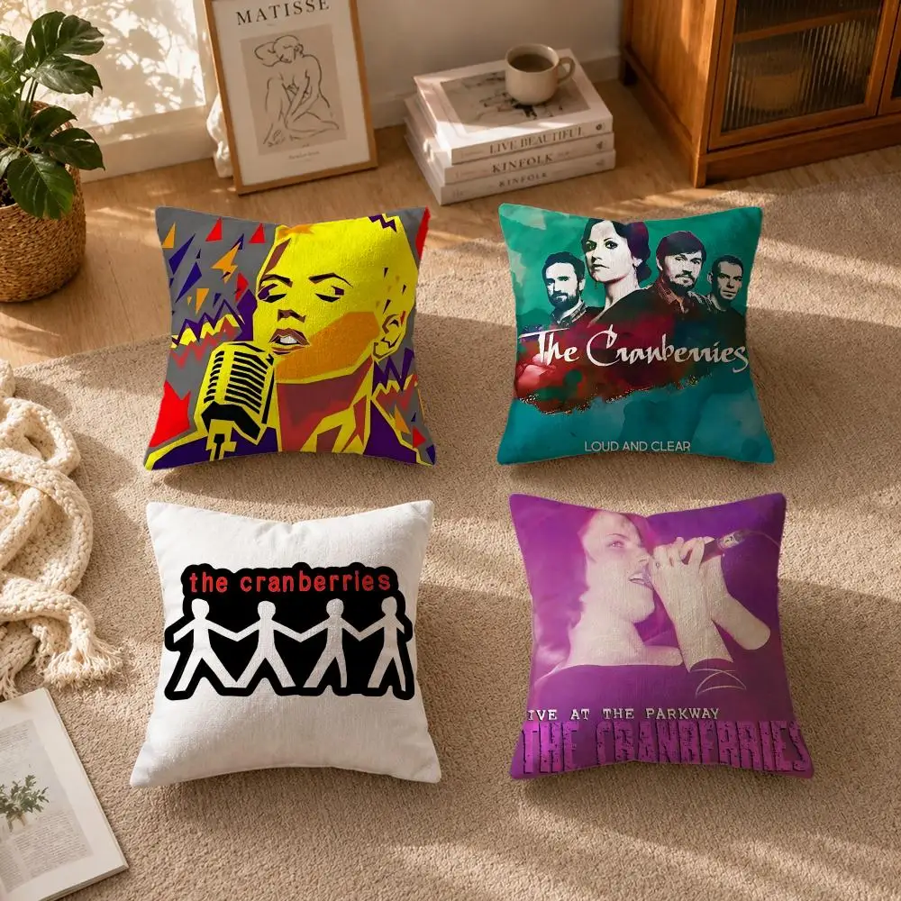 Band-The CranberriesS Cushion Cover Soft Short Plush Zippered Cushion Covers 40/45/50cm Square Decor for Sofa Home
