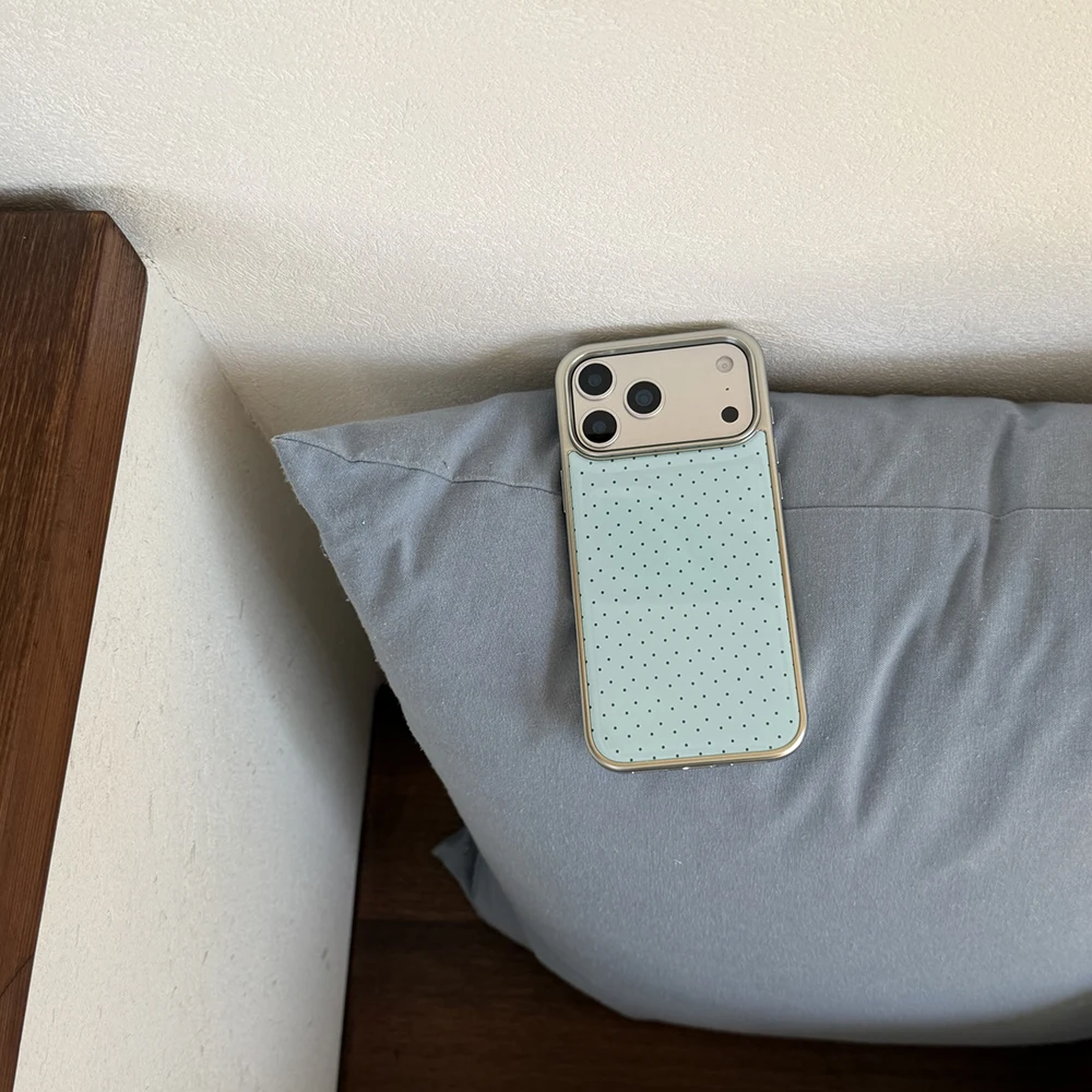 Koreanische INS Polka-Dot-Muster, galvanisierte Silber-Handyhülle für iPhone 17 Promax 18 13 14 15 16 Pro Max, stoßfeste Schutzhülle Funda – Detail 11