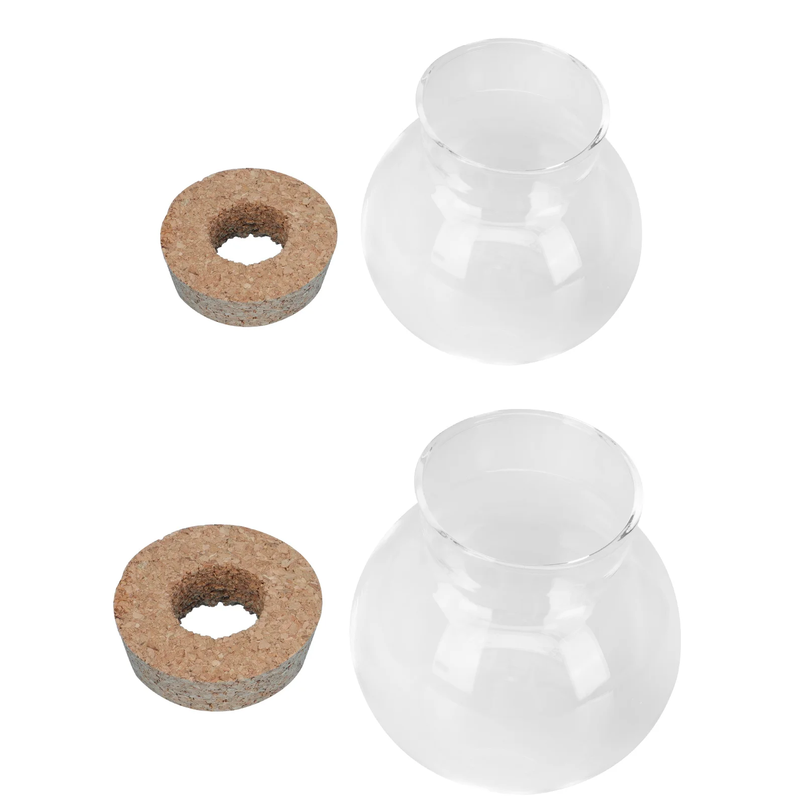 

2Pcs Hydroponic Vase Transparent Retro Decor Simple Glass Bottle for Flower Arrangement Household Plant Home Decor