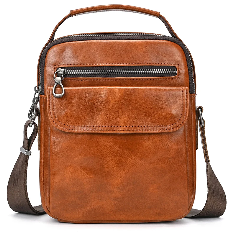 

Новая модная мужская кожаная сумка на плечо из натуральной кожи, мужские сумки через плечо из натуральной яловой кожи, сумка на ремне для мужчин, сумки-мессенджеры