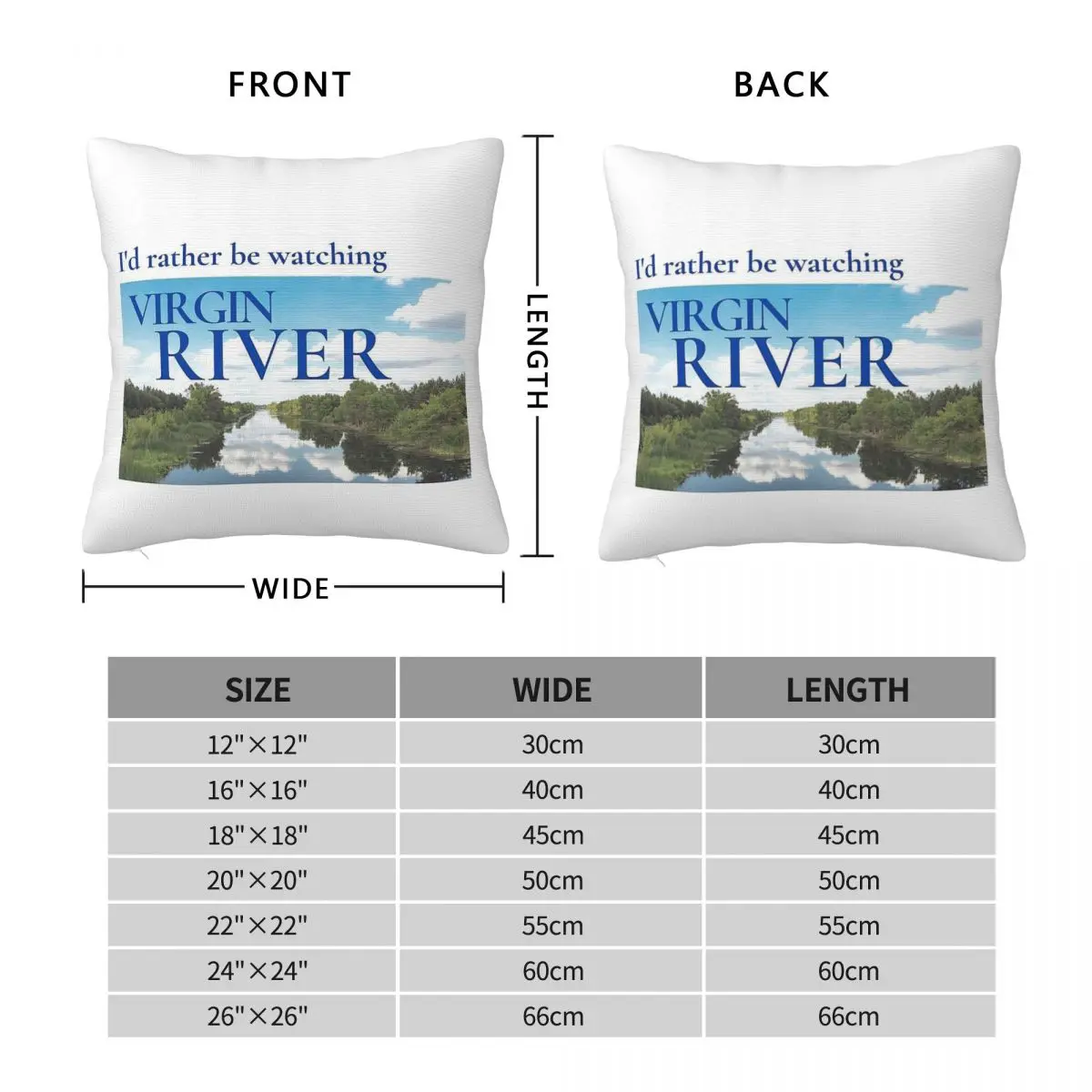 I'D Rather Be Watching Virgin River Square Pillowcase Polyester Linen Velvet Creative Decor Throw Pillow Case Sofa Cushion Cover