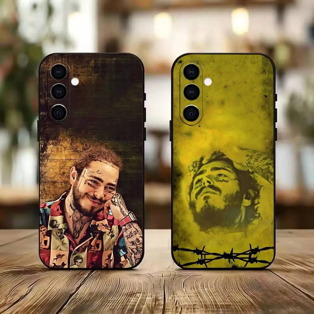 Hip-Hop Rock P-Post M-Malone Phone Case Black Silicone Soft For Samsung A73,A72,A71,A70,A53,A52,A51