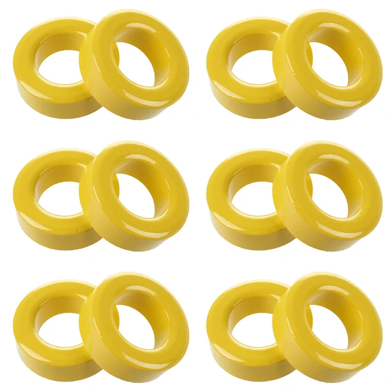 A43T 12 Pcs 33Mm X 19Mm X 11Mm Yellow White Iron Core Ferrite Rings Toroid
