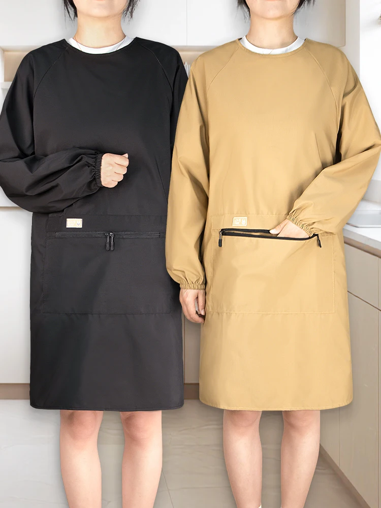 

Корейский фартук Sle Long Sve, женская водонепроницаемая маслостойкая спецодежда, новый кухонный комбинезон для домашнего использования, обеденный профессиональный женский...