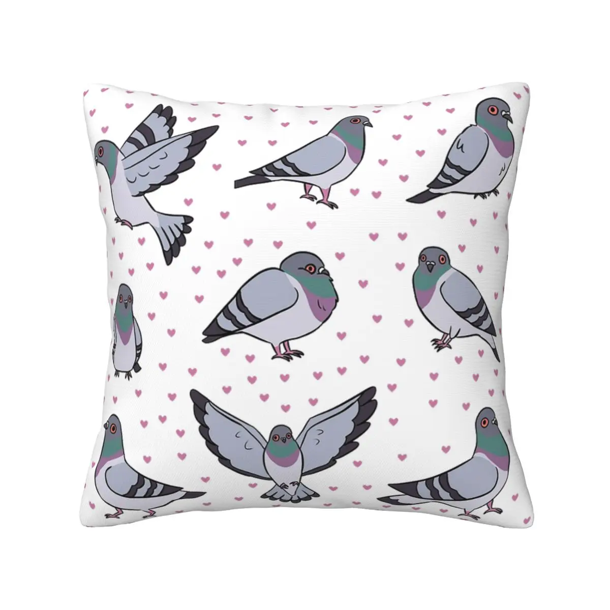 Cute Cartoon Pigeons Pack Square Pillowcase Pillow Cover Cushion Decor Comfort Throw Pillow for Home Sofa