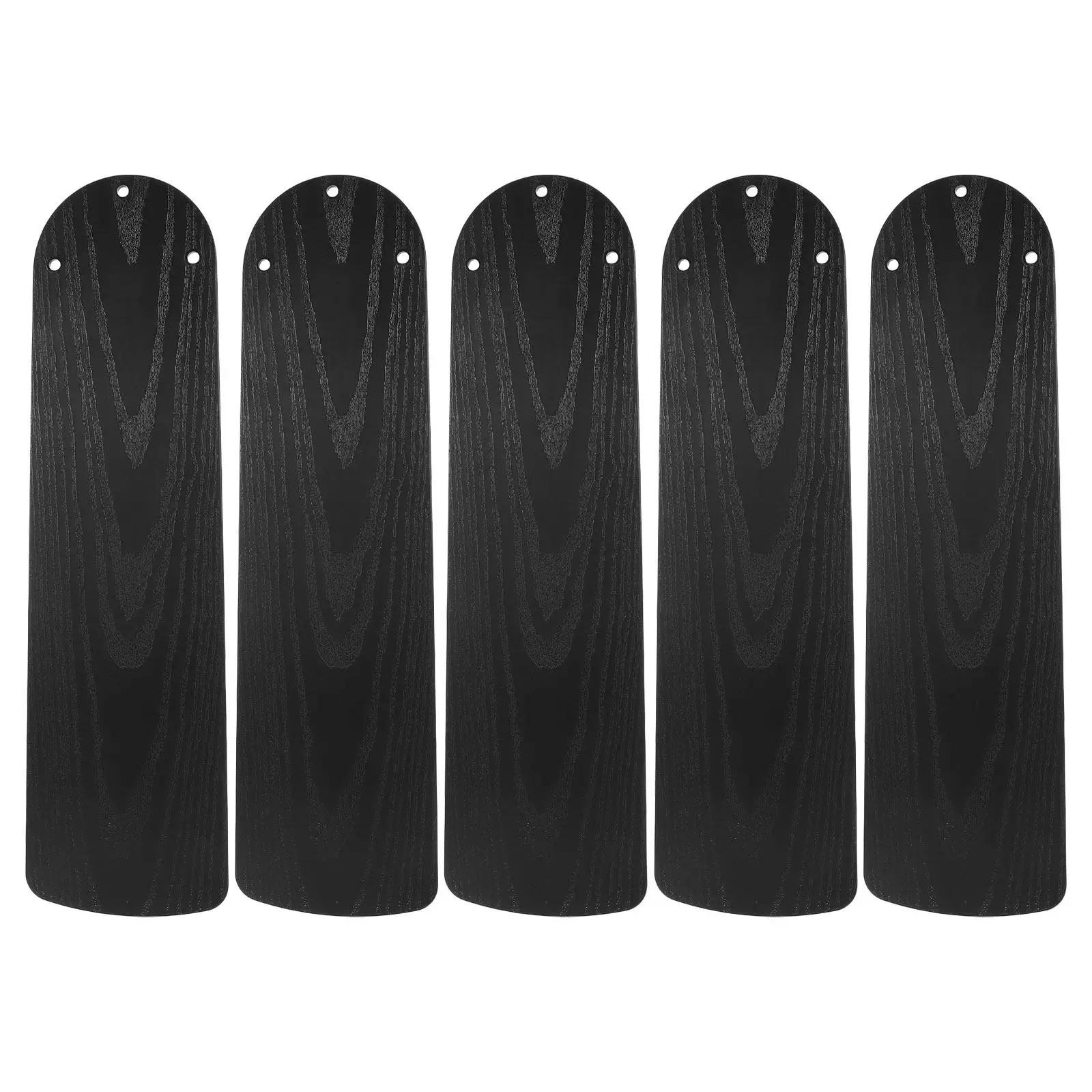 5pcs Fan Blades Replacement Black Wood Grain Plastic Blades For 52 Inch Ceiling Electric Fan In/Outdoor Fan Light Blade Repair