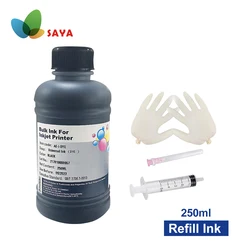 Saya-corante recheio Ciss preto Photo Universal Ink, compatível para HP, impressoras Canon Inkjet, cartuchos de tinta, 250ml