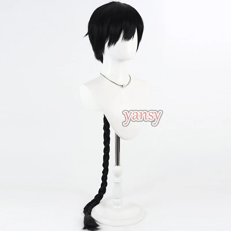 Yansywig Synthetic Hair Muuton Nagao Cosplay Wigs Nippon Sangoku Muuton Nagao 100cm Long Black Braided Men Wig Heat Resistant 3