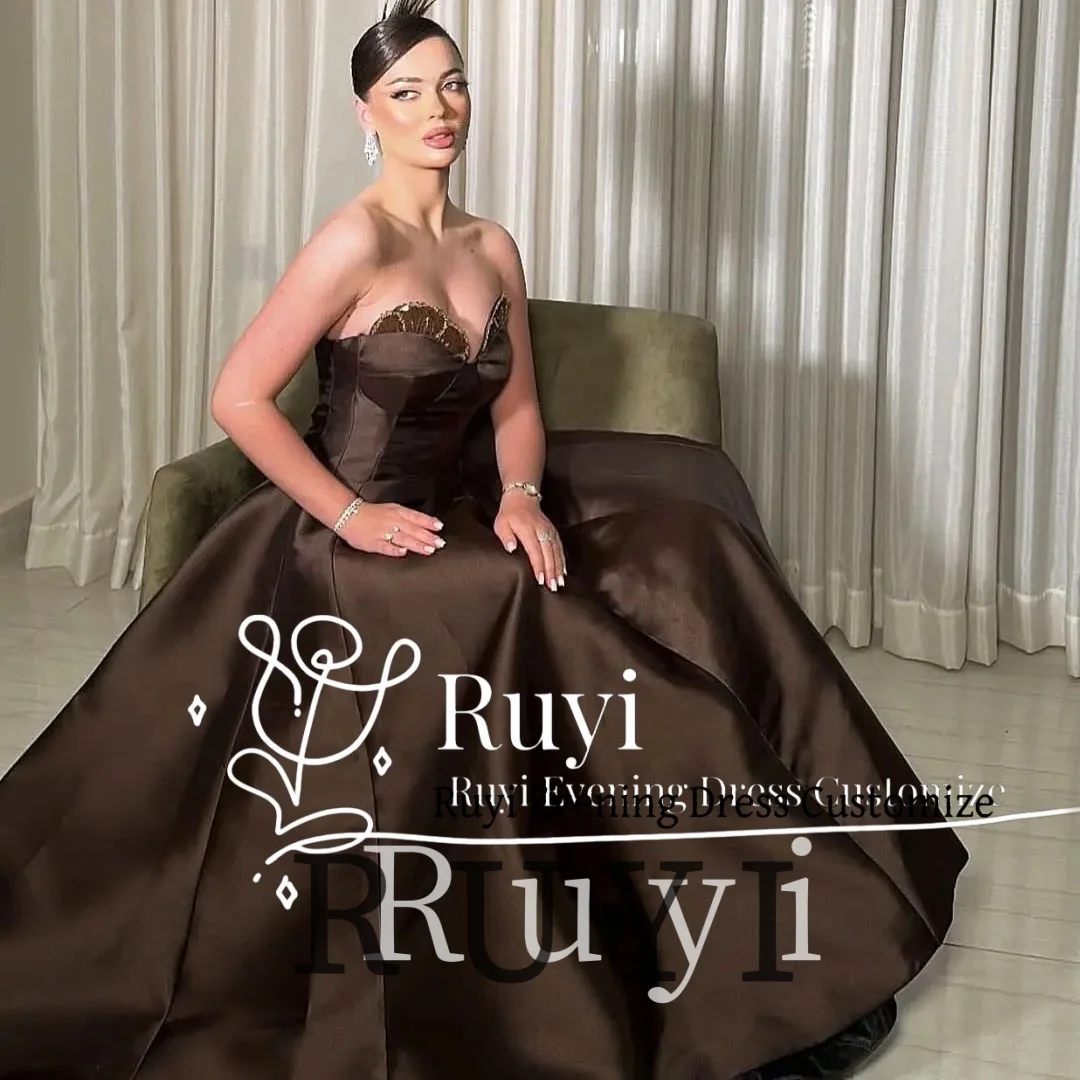 

Customized Satin Draped A-line Beaded Prom Dresses For Special Occasion Sleeveless A-Line Sweetheart Neck Evening Dress