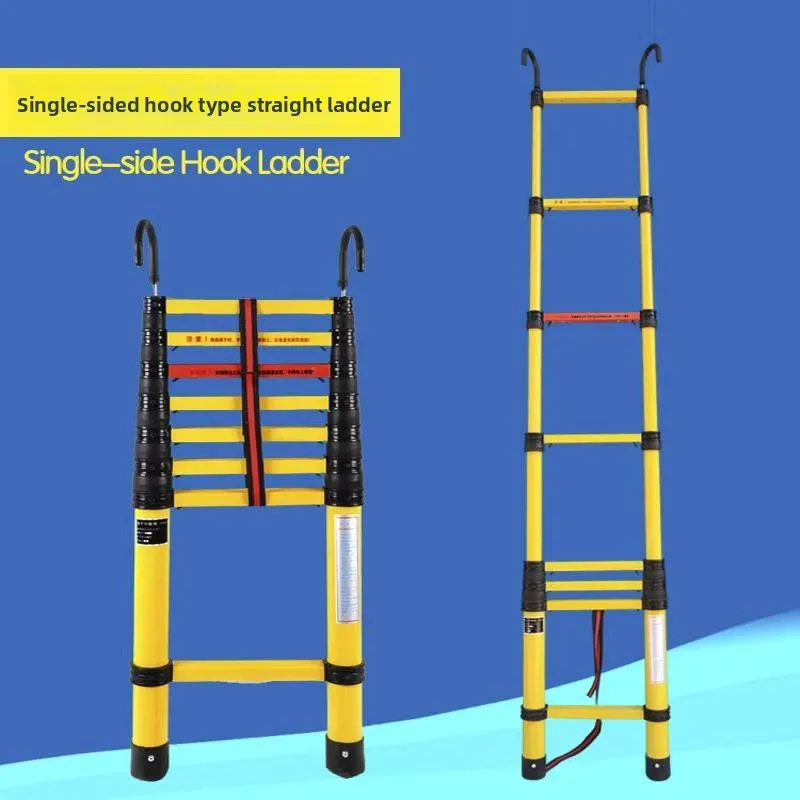 LMM telescopic ladder FRP electrical insulated herringbone ladder bamboo lift electric power ladder