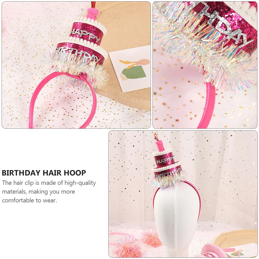 

Birthday Cake Theme Headband High Quality Comfortable Lightweight Party Hair Hoop Decorative Birthday Supplies Party Hair