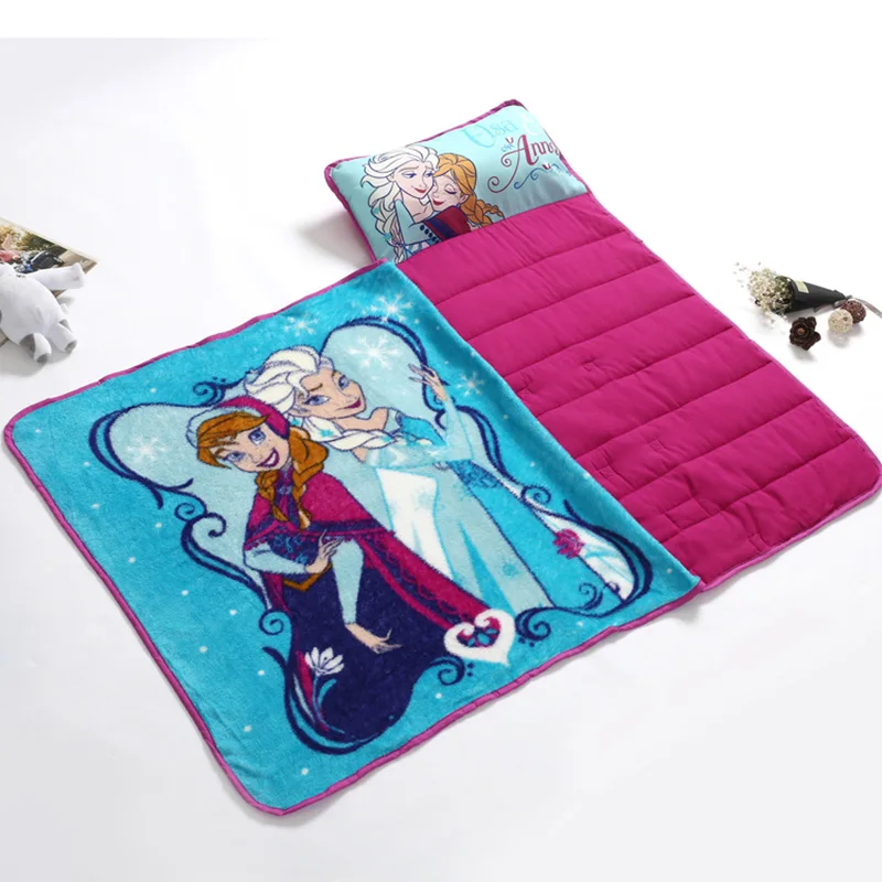 Disney-Manta de viaje para niños y niñas, alfombrilla de almohada para la siesta, Mickey, Minnie Mouse, Frozen Princess, todo en uno, regalo para dormir