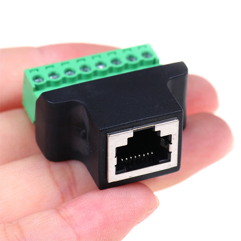 RJ45 Female to Screw Terminal 8 Pin Connector Ethernet Cable Extender Adapter