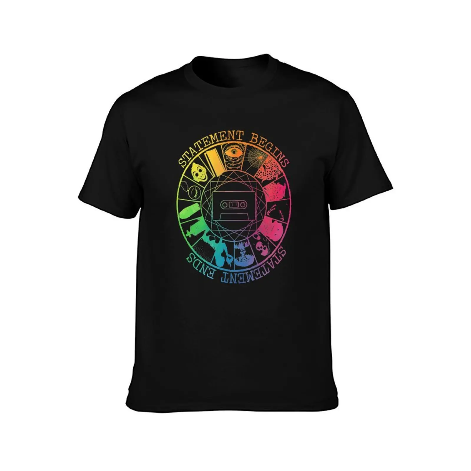 STATEMENT BEGINS OR STATEMENT ENDS RAINBOW COLOR T-Shirt, Summer Casual Cotton Tee, Oversized Streetwear Tops, Unisex Men Women