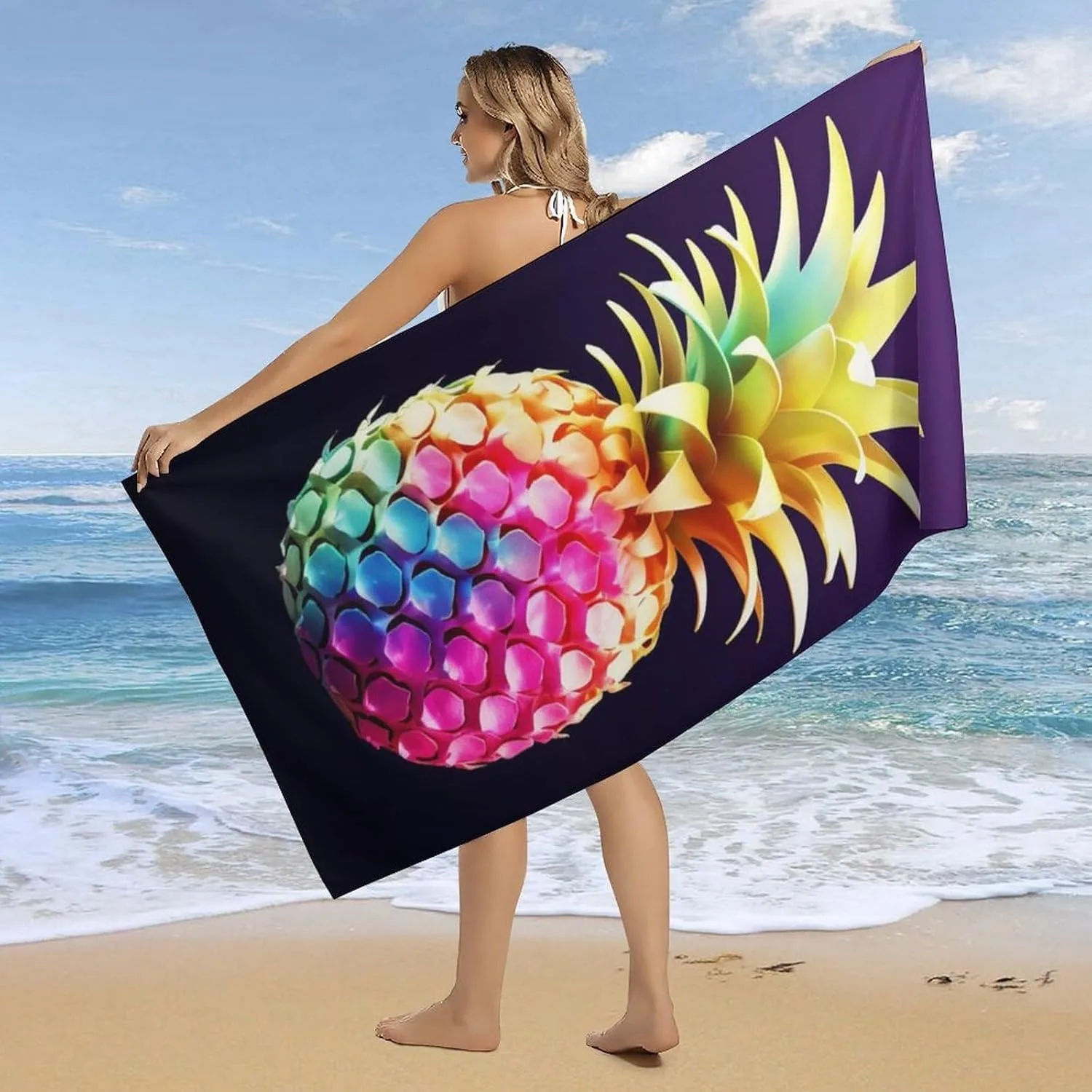 Pineapple arts Beach Towel for family friends Gifts Towel Quick-Dry Beach Towel For Bath Yoga Tourism Beach GYM Camping Swimming