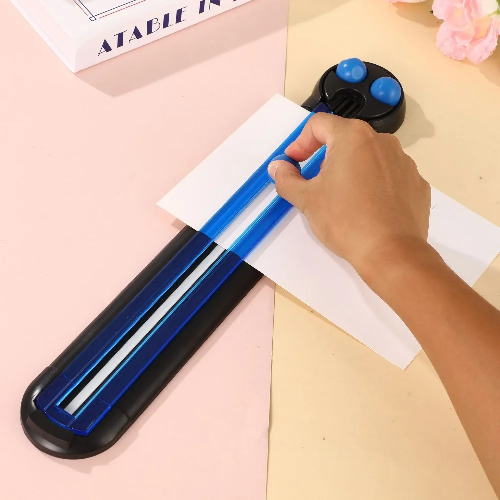 Taglierina per Carta 3 in 1, Strumento di Taglio per Linee Dritte, Ondulate e Punteggiate, Taglierina Portatile per Scrapbooking, Planner e Creazione di Biglietti