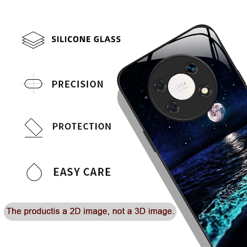 Aesthetics Night Moon Scenery Pattern Tempered Glass Phone Case for Huawei Honor 400 200 Lite 100 Pro 90 Magic 8 7 6 5 Pro Cover