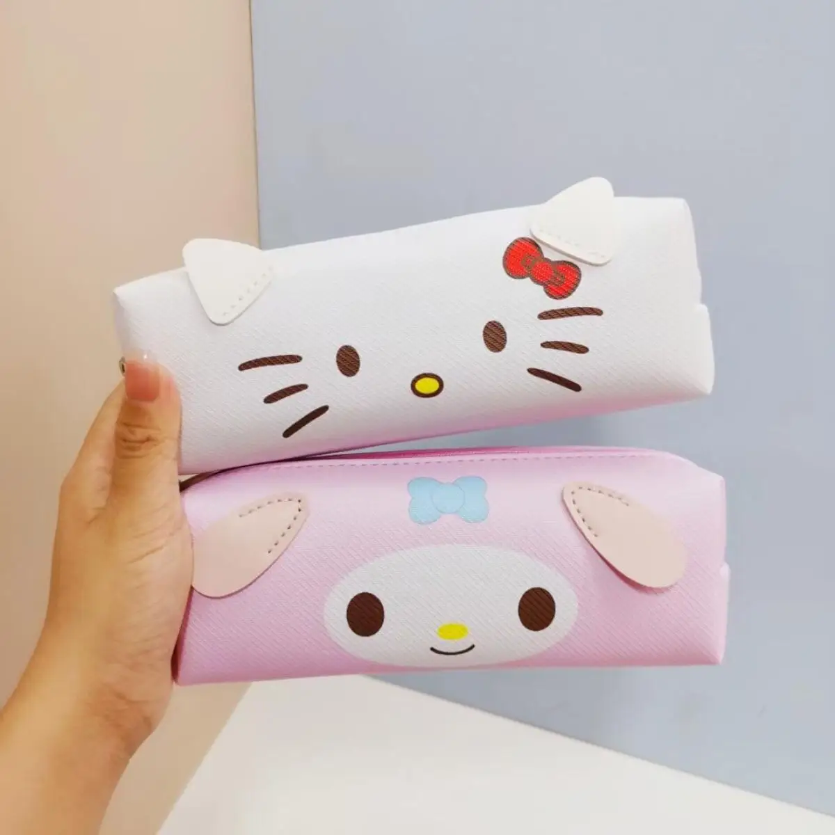 Sanrios Kuromi kawaii مقلمة طالب سعة كبيرة نمط جديد الكرتون فتاة القلب بسيط الطازجة الأطفال تخزين القرطاسية