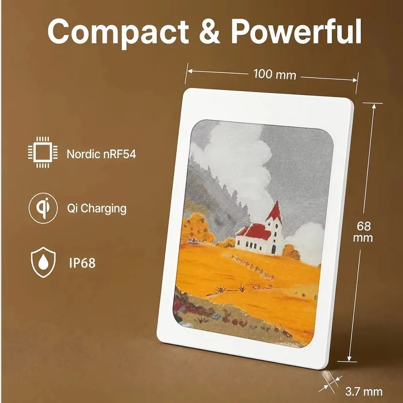 Hot Generic 3.98 Inch E-Ink Fridge Magnet 4 Color Digital Photo Album Ip68 Bluetooth Qi Wireless Charging Portable Display