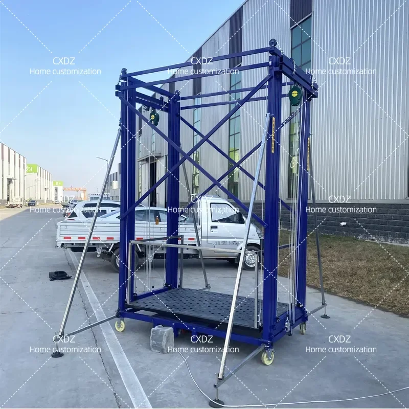 Customized electric scaffolding home decoration climbing platform automatic lifting folding mobile scaffolding