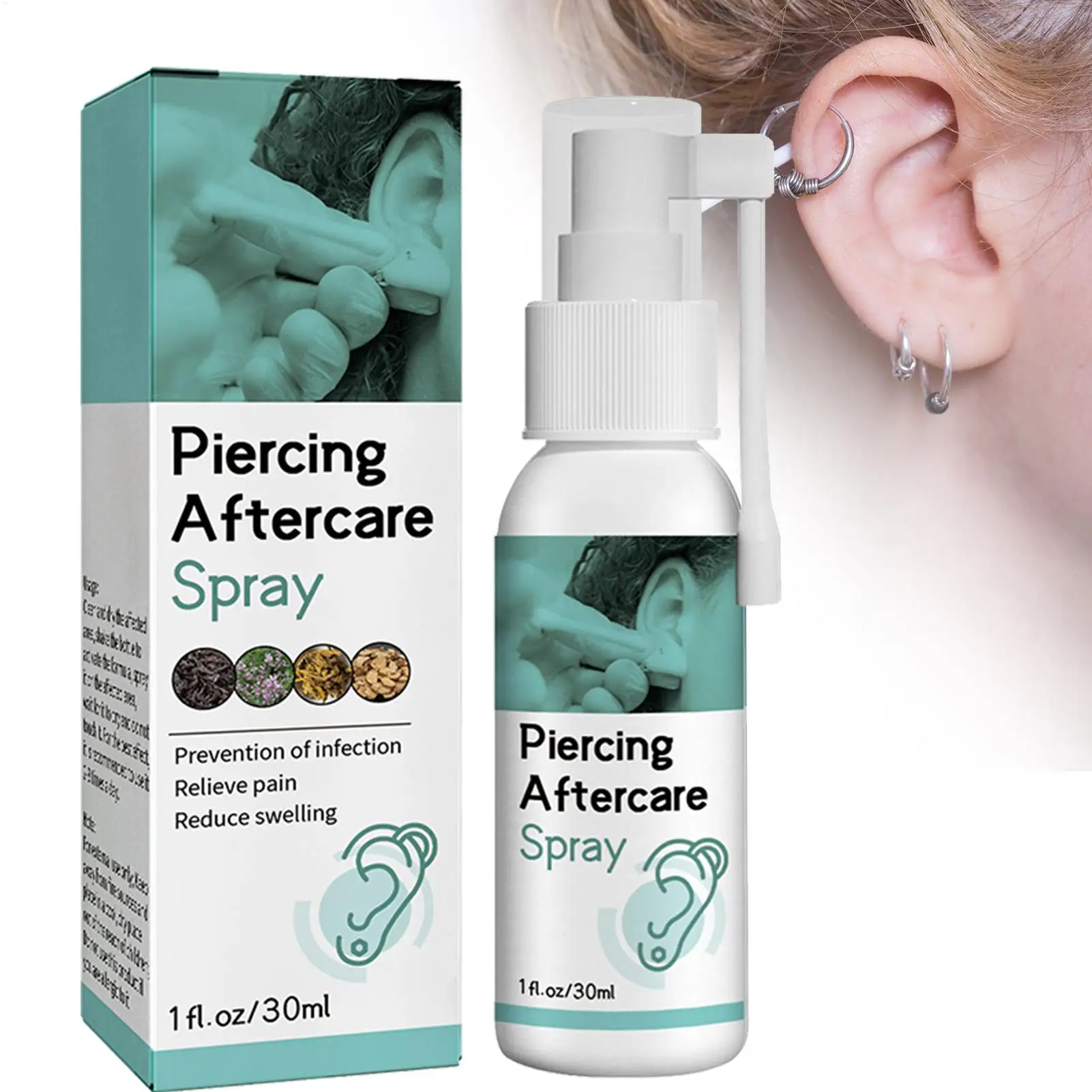 Gentle Liquid Cleaner Fluid Spray Piercing Aftercare Mist Ear Piercing Care Solution For Ear Nose Belly Piercings Gentle Mist